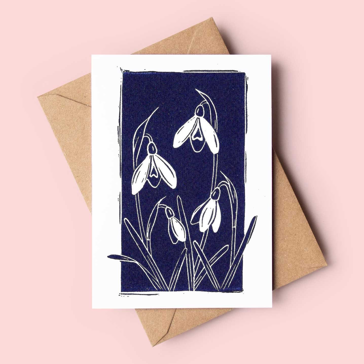 Snowdrops greeting card – botanical flower card by Grace Wong