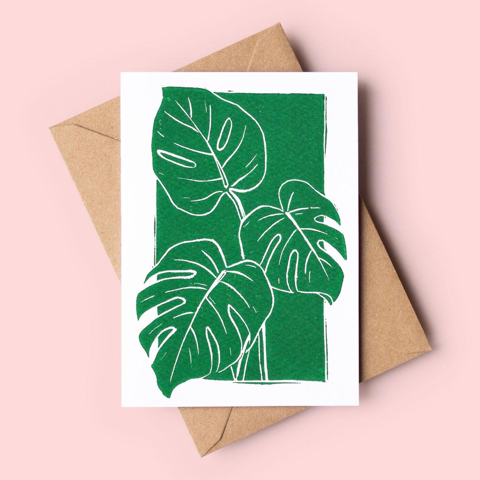 Monstera greeting card – plant lover gift card by Grace Wong