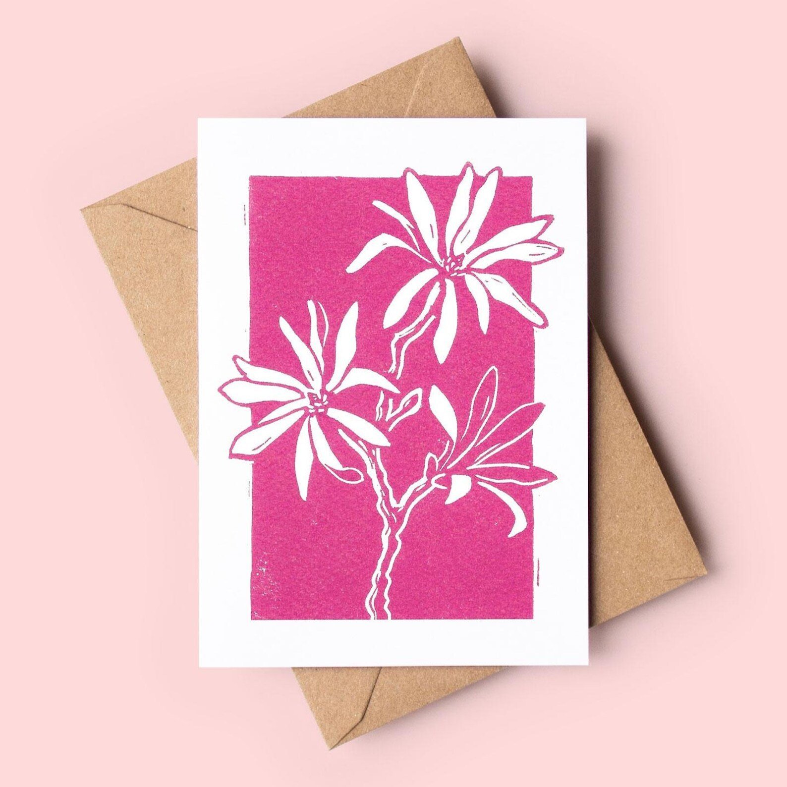 Magnolia greeting card – botanical card by Grace Wong