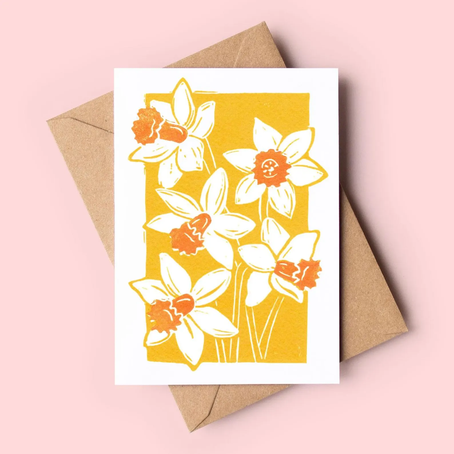 Daffodil greeting card – botanical card by Grace Wong